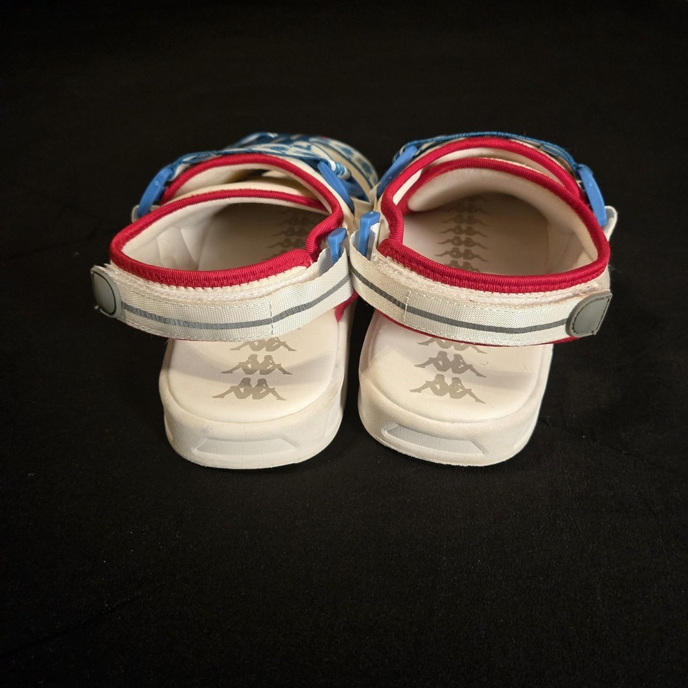 Kappa Sandals Womens Size 8 Mens 6 White Blue Strappy Hook & Loop Casual Summer - Picture 4 of 10